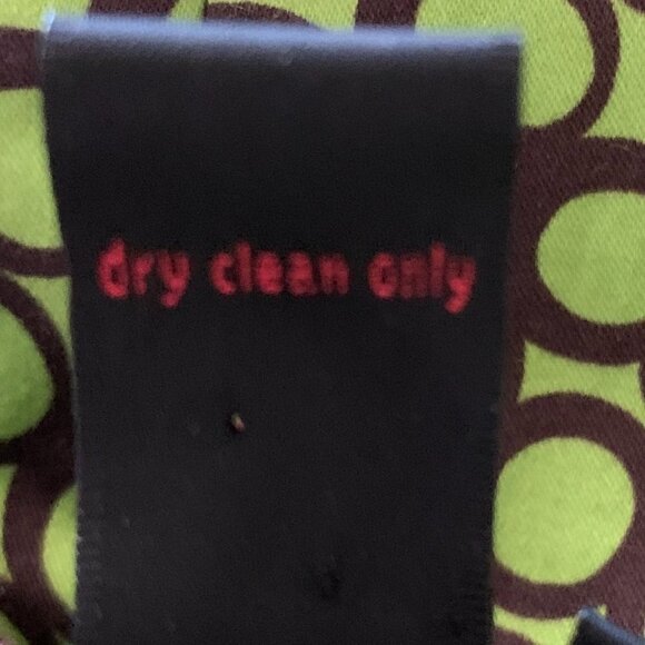 Cynthia Howie Sleeveless Sheath Dress Sz 14 Green & Black Circle Print #25H - Picture 7 of 7